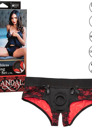 CALEXOTICS - SCANDAL CROTCHLESS PANTIES SET MIT DILDO