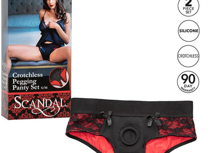 CALEXOTICS - SCANDAL CROTCHLESS PANTIES SET MIT DILDO