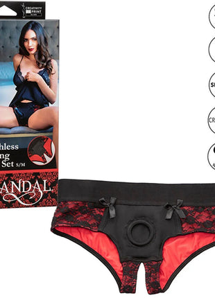 CALEXOTICS - SCANDAL CROTCHLESS PANTIES SET MIT DILDO
