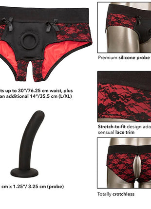 CALEXOTICS - SCANDAL CROTCHLESS PANTIES SET MIT DILDO