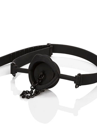 Black silikon gag mit kettchen von calexotics scandal für bondage und bdsm spielen