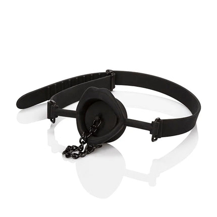 Black silikon gag mit kettchen von calexotics scandal für bondage und bdsm spielen