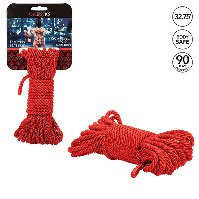Calexotics scandal red bdsm-seil 10 m rotes geflochtenes bdsm-seil für bondage und spielzwecke