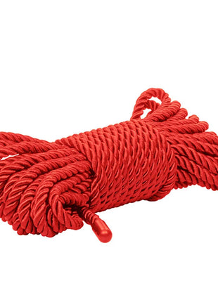 Calexotics scandal red bdsm-seil 10 m aus rotem geflochtenem seil mit passender roter plastik endkappe