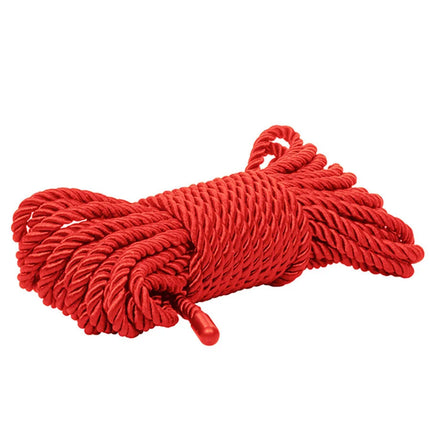 Calexotics scandal red bdsm-seil 10 m aus rotem geflochtenem seil mit passender roter plastik endkappe