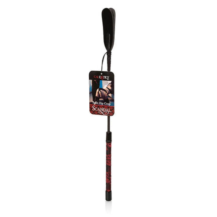 Calexotics scandal red split tip whip mit schwarzer spitze und rotem spitzenmuster griff von calibotics