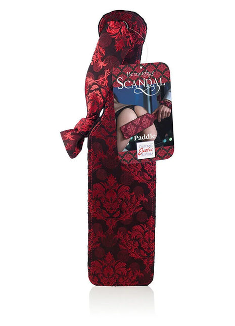 Roter damastmuster-paddel mit passendem stoffbeutel von ben naughty scandal von calexotics exotische couture