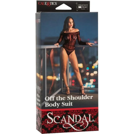 Calexotics scandal schulterkörperanzug eine größe roter und schwarzer spitzenbody im verpackungskarton