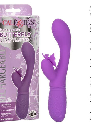 Purple silikon schmetterling geformter vibrator mit kleiner dekorativer schmetterlingsverzierung von calexotics