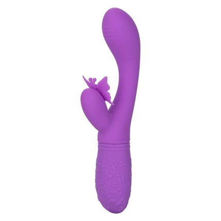 Purple silikon vibrator von calexotics in hasenform mit schmetterlingsdesign am kopf