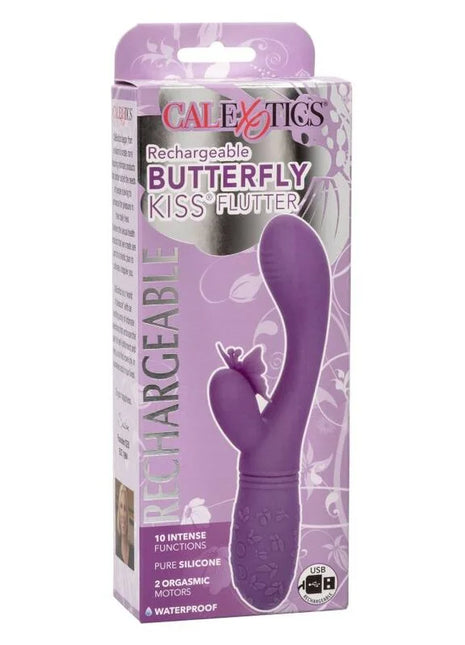 CaleXotics schmetterling kuss flutter lila silikon wiederaufladbares schmetterlingskuss vibrierendes spielzeug in verpackung