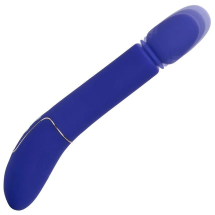 Calexotics shameless slim thumper blau silikon vibrierender zauberstab mit gebogenem griff und rundem kopf