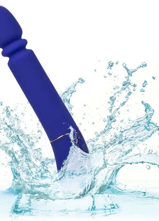 Calexotics shameless slim thumper blau tiefblauer silikon vibrato wand mit glattem rundem kopf und feinen rillen