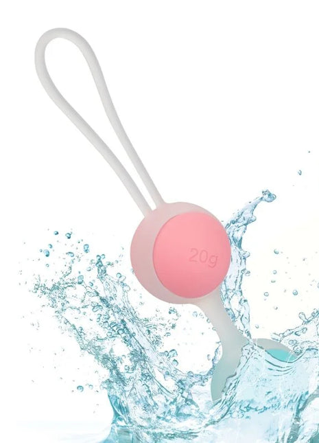 Pink silikon ei mit weißem griff 20g von calexotics she-ology set bolas kegeln austauschbar