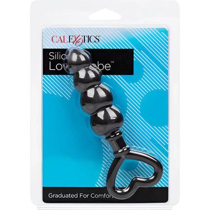 Schwarzer silikon analplug mit herzförmigem ring von calexotics 11,5 cm lang für angenehme verwendung