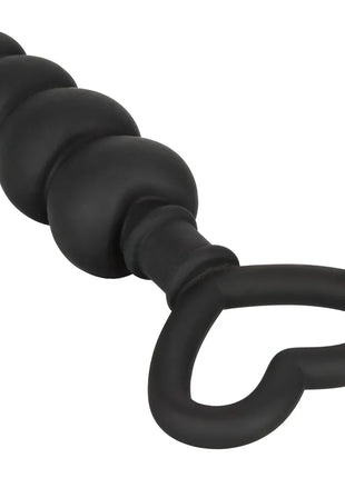Schwarzer silikon analplug mit herzförmigem ring von calexotics silikion-liebessonde 11,5 cm