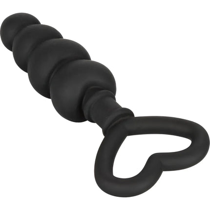 Schwarzer silikon analplug mit herzförmigem ring von calexotics silikion-liebessonde 11,5 cm