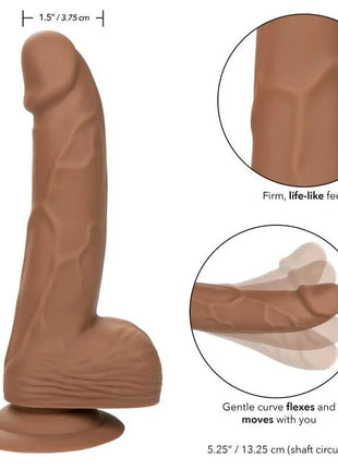 Brauner silikon-dildo mit realistischem struktur und flexiblem design von calexotics 15,24 cm