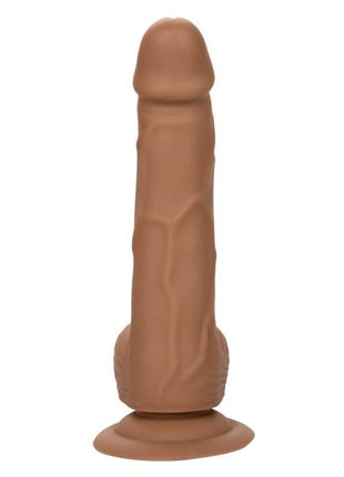 Brauner realistischer silikon-dildo von CalExotics mit strukturierter oberfläche und abgerundetem Sockel 15,24 cm