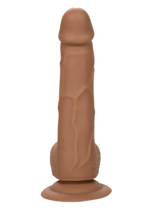 Brauner realistischer silikon-dildo von CalExotics mit strukturierter oberfläche und abgerundetem Sockel 15,24 cm