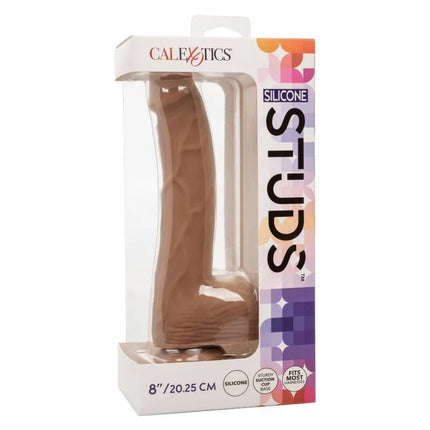 Calexotics silikon-nieten 20,32 cm braun silikonspielzeug mit noppen und realistischem, hautfarbenem design