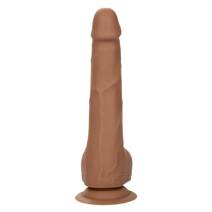 Tanfarbener realistischer silikon-dildo calexotics silikon-nieten 20,32 cm mit gerundetem kopf und strukturierter oberfläche