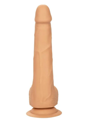 Beiger silikon-dildo mit strukturierter oberfläche und abgerundetem fuß von calexotics silikon-nieten 20,32 cm haut