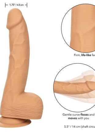 Tanfarbener silikon-dildo von calexotics mit realistischer fester textur und sanfter wölbung 20,32 cm lang
