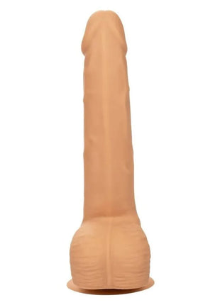 Tanfarbener realistischer silikon-dildo von CalExotics mit abgerundetem kopf und strukturierter basis 20,32 cm lang