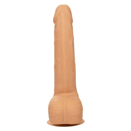 Tanfarbener realistischer silikon-dildo von CalExotics mit abgerundetem kopf und strukturierter basis 20,32 cm lang