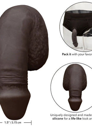 Dunkelbrauner lebensnaher silikon-packungspenis mit strukturierter oberfläche und realistischen konturen 12,75 cm von calexotics