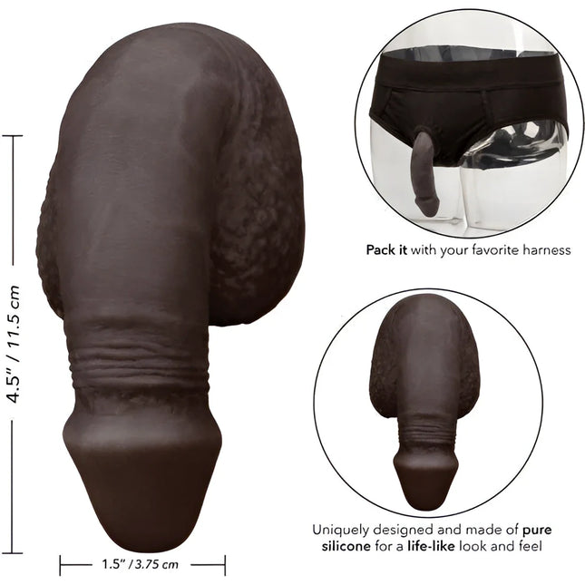 Dunkelbrauner lebensnaher silikon-packungspenis mit strukturierter oberfläche und realistischen konturen 12,75 cm von calexotics