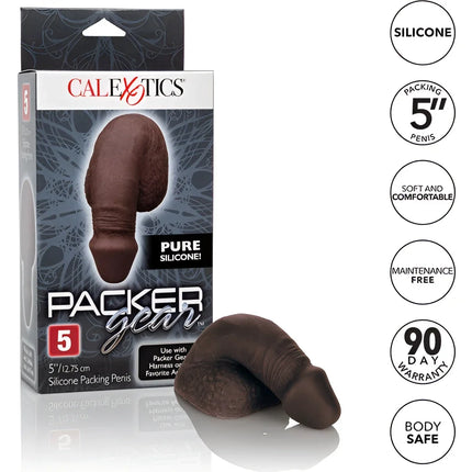 Calexotics silikon-packungspenis 12,75 cm in schokoladenbraun aus reinem silikon mit 5 zoll packer gear