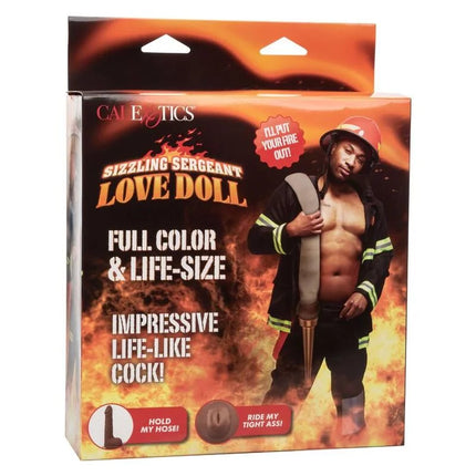 Caleexotics sizzling sergeant love doll model 2 lebensgroße feuerwehrfigur in schwarzer uniform mit rotem helm