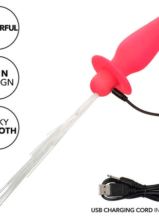 Pink silikon vibrierender analplug mit usb ladekabel calexotics southern lights leuchtend analstecker 10 vibrationen