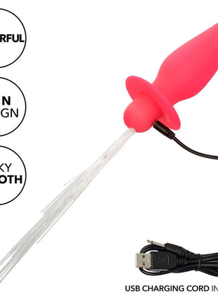 Pink silikon vibrierender analplug mit usb ladekabel calexotics southern lights leuchtend analstecker 10 vibrationen