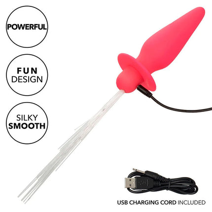 Pink silikon vibrierender analplug mit usb ladekabel calexotics southern lights leuchtend analstecker 10 vibrationen