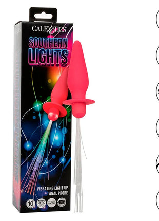 Pink silikon vibrierender analprobe mit licht und faseroptischer anzeige von calexotics