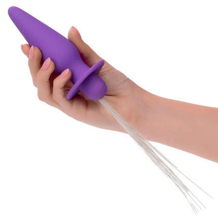 Lila silikon analplug mit eingebautem wasserstrahl von calexotics southern lights mit 10 vibrationen