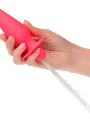 Vibranter pinker silikon analplug von calexotics southern lights mit leuchtfunktion und 10 vibrationen
