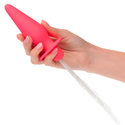 Vibranter pinker silikon analplug von calexotics southern lights mit leuchtfunktion und 10 vibrationen