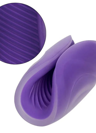 Purple silikon vibrator mit spiralgriff masturbator und gerippter innenstruktur von calexotics