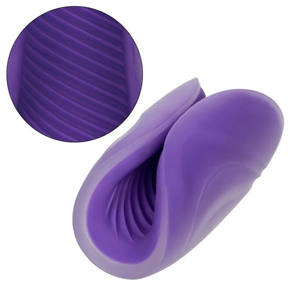 Purple silikon vibrator mit spiralgriff masturbator und gerippter innenstruktur von calexotics
