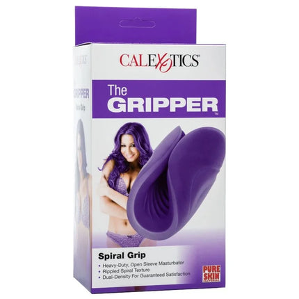 Lila silikon masturbator mit spiralgriff design das gripper von calexotics für intensives vergnügen