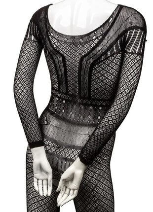 CaleXotics spitzen bodysuit in übergröße schwarzer trägerloser mesh bodysuit mit langen ärmeln und figurbetontem design