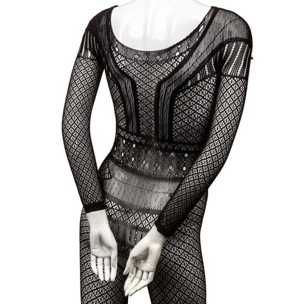 CaleXotics spitzen bodysuit in übergröße schwarzer trägerloser mesh bodysuit mit langen ärmeln und figurbetontem design