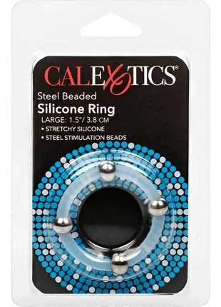 CALEXOTICS - STAHLPERLEN-SILIKONRING L - Penisring ohne Vibration