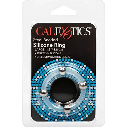 CALEXOTICS - STAHLPERLEN-SILIKONRING L - Penisring ohne Vibration