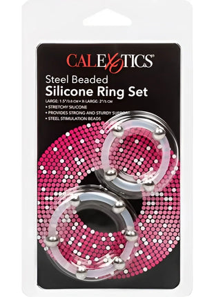 CALEXOTICS - STAHLPERLEN-SILIKONRING-SET - Penisring ohne Vibration