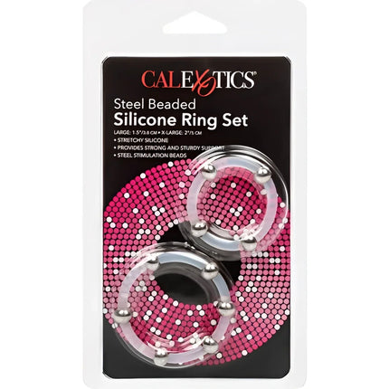 CALEXOTICS - STAHLPERLEN-SILIKONRING-SET - Penisring ohne Vibration